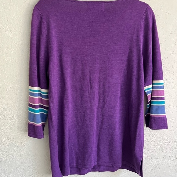 Bob Mockie Woman Purple 70% Silk/ Cotton Boho Oversized Sweater, Size XS - Picture 6 of 8